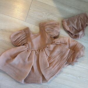 Adorable Blush Baby Dress with Bloomers